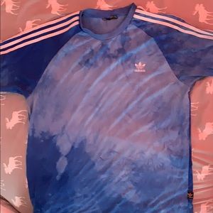 men’s blue tie dye adidas t shirt
